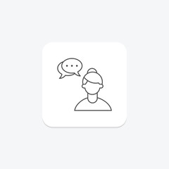 Self  Dialogue thinline icon , vector, pixel perfect, illustrator file