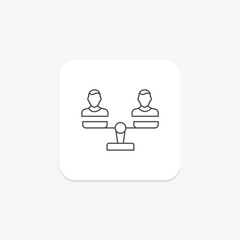 Self Equality thinline icon , vector, pixel perfect, illustrator file