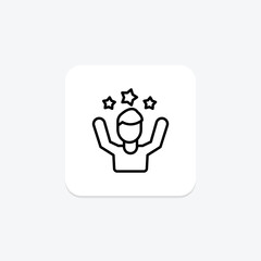 Self Confidence line icon , vector, pixel perfect, illustrator file