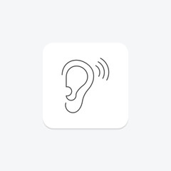 Self Listen thinline icon , vector, pixel perfect, illustrator file