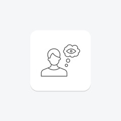 Visualize Imagine thinline icon , vector, pixel perfect, illustrator file