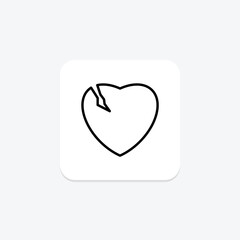 Obraz premium Self Broken Heart line icon , vector, pixel perfect, illustrator file