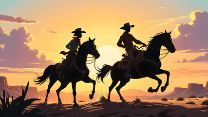 Black silhouette illustration of horse and rider 