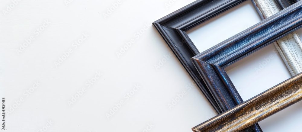 Poster contemporary desktop picture frames with copy space image isolated on a white background