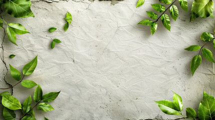 leaves on a white parchment background