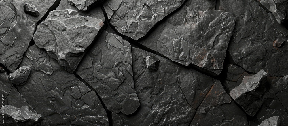 Leinwandbilder Abstract black background with stone elements perfect for adding text or graphics with copy space image