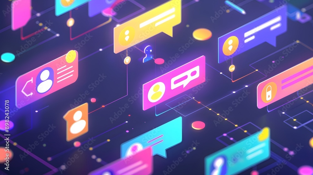Aufkleber a dynamic chat interface buzzing with real-time messages, file exchanges, and quick collaboration am