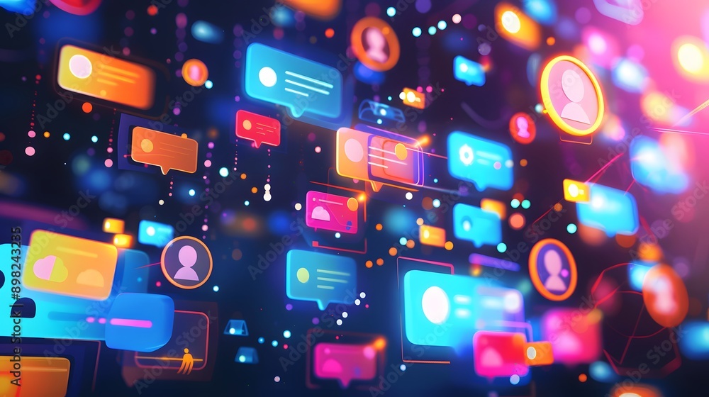 Aufkleber a dynamic chat interface buzzing with real-time messages, file exchanges, and quick collaboration am
