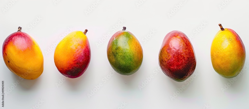 Aufkleber copies of mangos displayed on a white background for copy space image