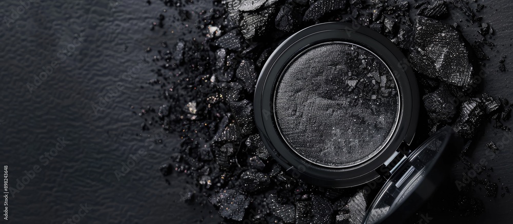 Poster black cased eyeshadow product with ample copy space image