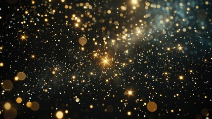Gold Stars on Black Background