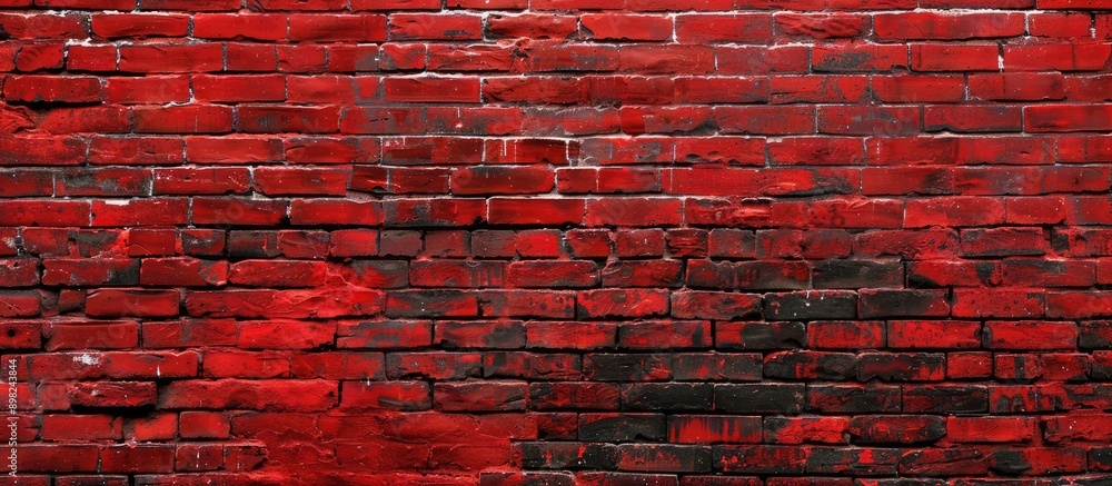 Leinwandbilder a brick wall texture in red for a background with ample copy space image