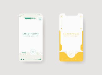 Set of smartphone screen mockup. Design for app interface, ux ui, and web design presentation concept.