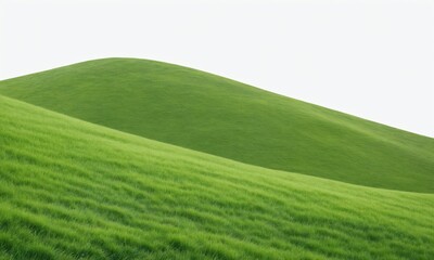 Fototapeta premium Rolling green hills with a white sky background