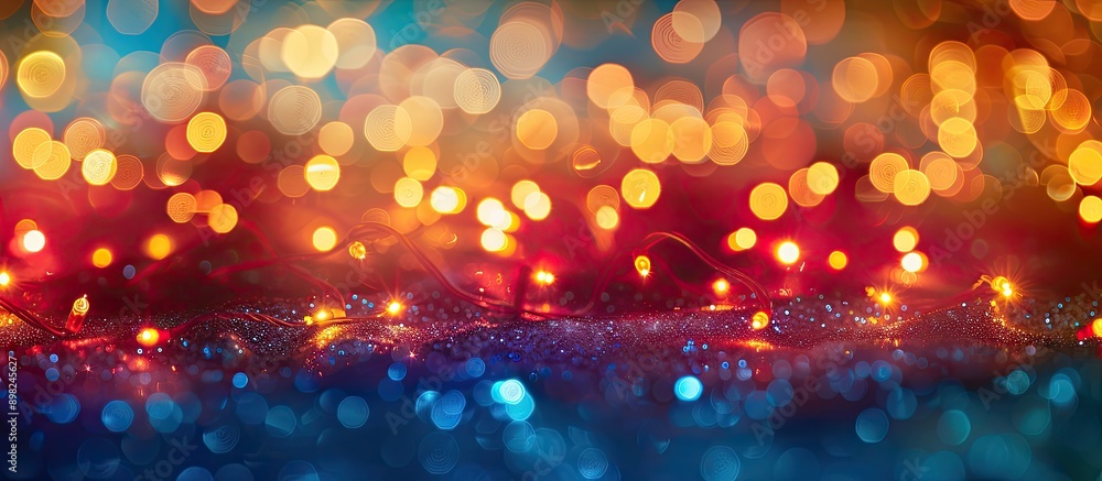 Poster colorful version of a christmas light background with copy space image