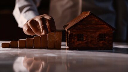The hand and wooden house