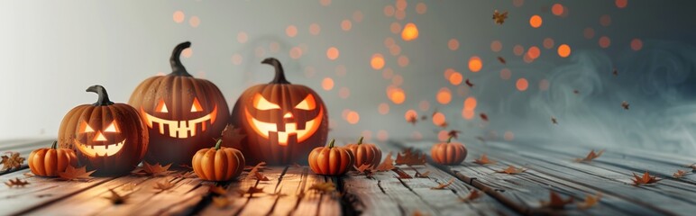 Fototapeta premium Halloween Pumpkin Scene