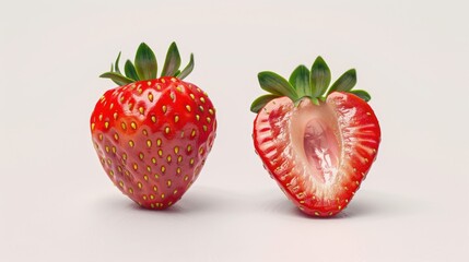 The ripe whole strawberry