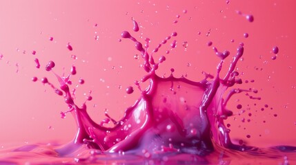 Splash of pink paint on pink background