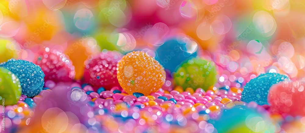 Poster Vibrant candy backdrop with a textured surface perfect for copy space image