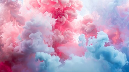 Fototapeta premium Abstract pink and blue ink in water