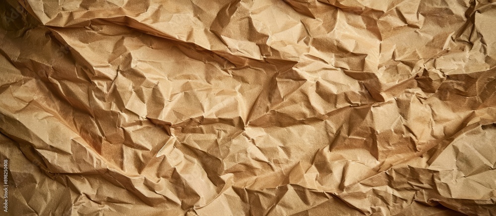 Leinwandbilder close up macro photograph of crumpled brown craft paper texture background with copy space image