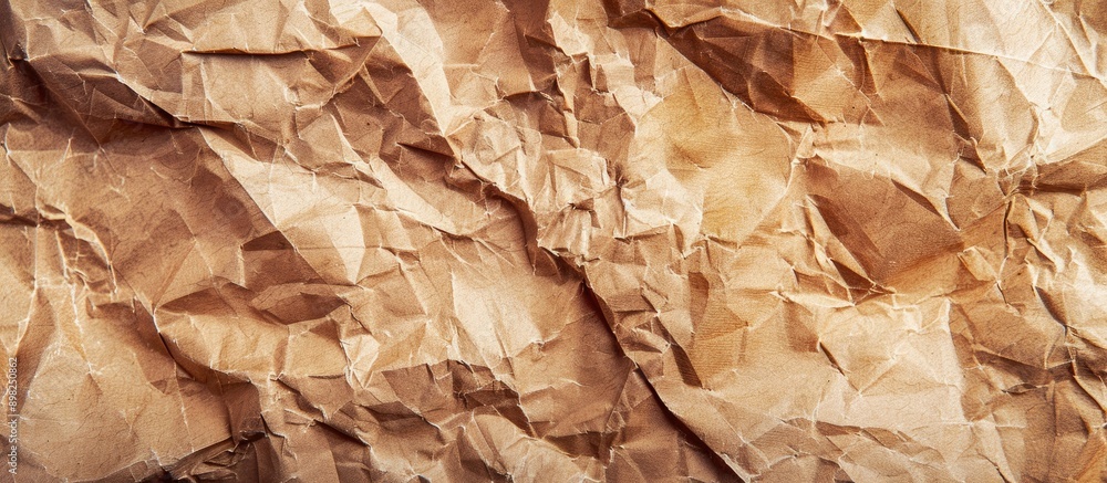 Poster crumpled brown paper with copy space image