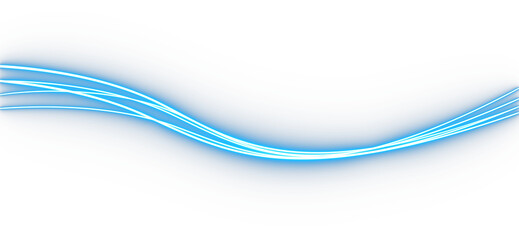 Fototapeta premium Abstract blue glowing wave lines isolate on transparent backgrounds 3d render png
