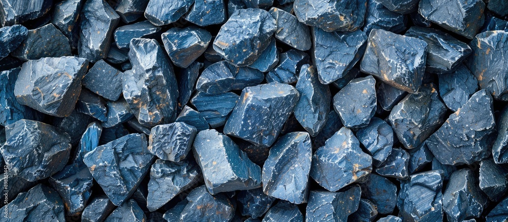 Poster background of crushed blue stones creating a textured gravel surface with copy space image