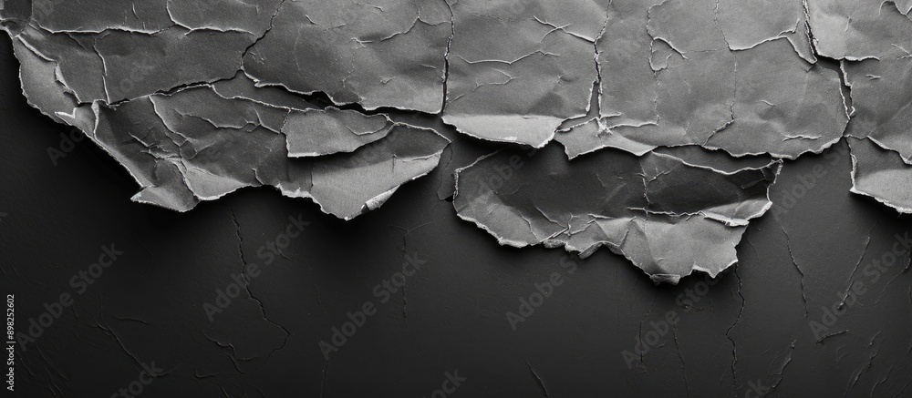 Aufkleber black background showcasing torn or ripped pieces of paper with copy space image