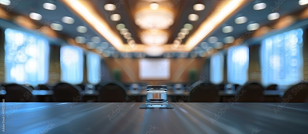 Aufkleber Blurred background of an empty meeting or conference room with copy space image