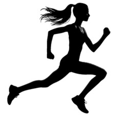 runner girl silhouette, walking girl silhouette.