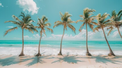 Obraz premium Palm Trees on Tropical Beach.