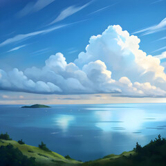 Obraz premium scenic view of sea gainst sky