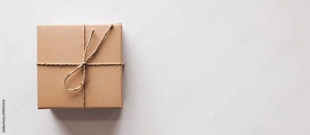 Aufkleber A card box placed on a plain white backdrop perfect for showcasing with copy space image