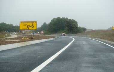 new junction at carload cross on the new section of the A30 cornwall uk 