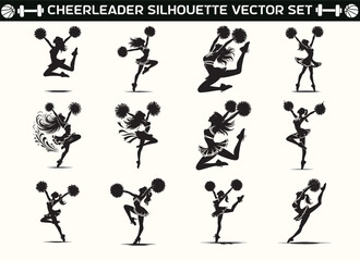 Cheerleader Dance Silhouette Vector Illustration