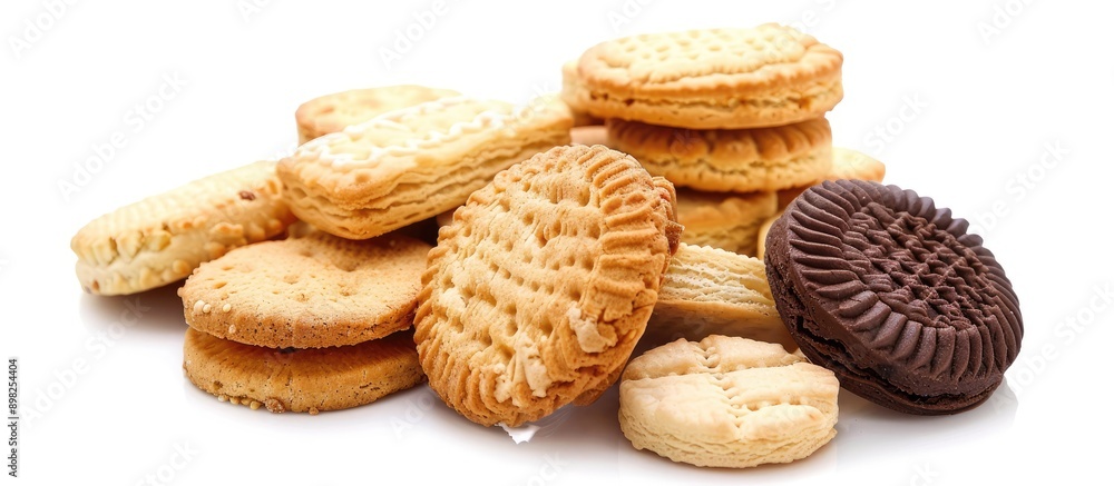 Aufkleber assortment of biscuits for dessert snacking or breakfast isolated on a white background providing co