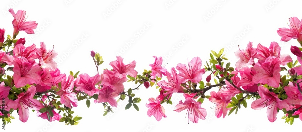 Aufkleber A bright spring azalea decoration set against a white backdrop with ample copy space image