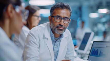 Fototapeta premium Scientist Working in a Modern Laboratory with Advanced Technology and Equipment