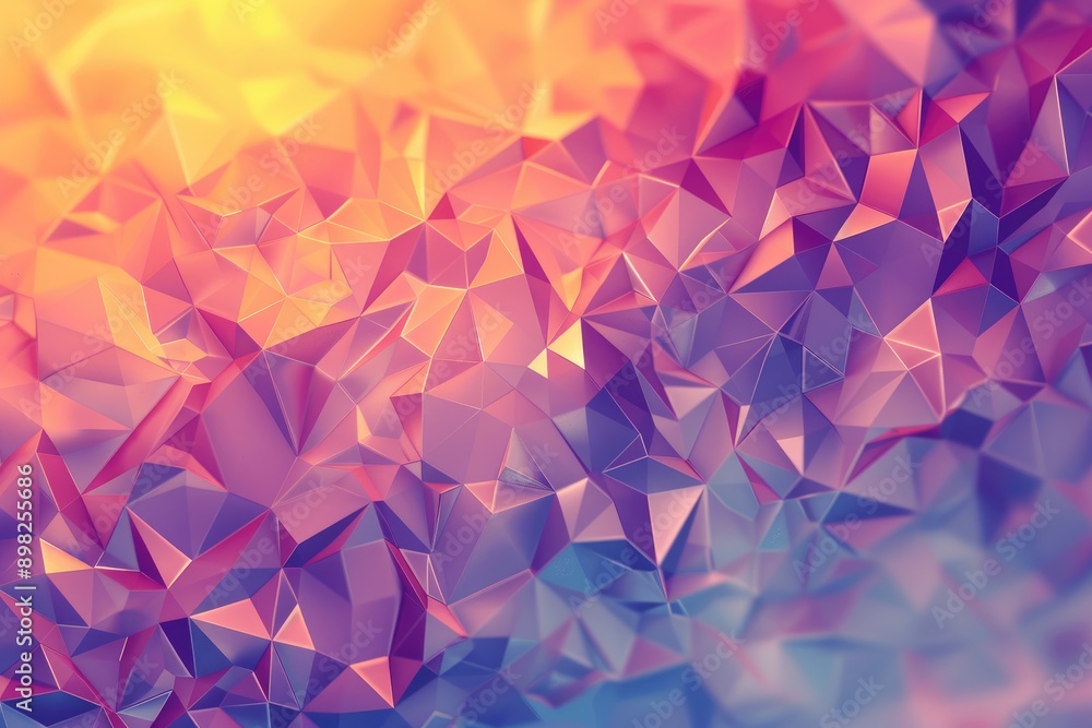 Poster radiant polygon structure, light-filled triangles form an intricate pattern in this abstract backgro