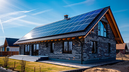 Obraz premium solar panels on a roof