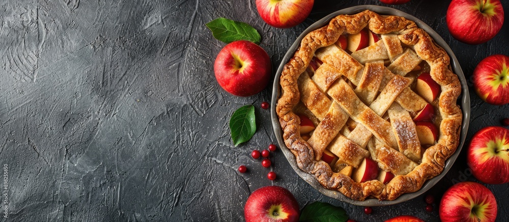 Aufkleber Apple pie displayed with a plain grey copy space image