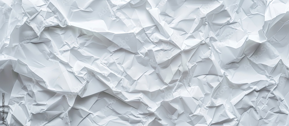 Aufkleber top view of crumpled white paper texture with copy space image