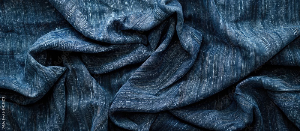 Poster denim jeans background with a blue color scheme showcasing a detailed texture of the denim fabric id