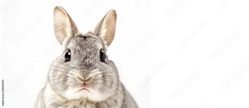 Poster 12 month old Wilson Chinchilla posing in front of a white background for a copy space image