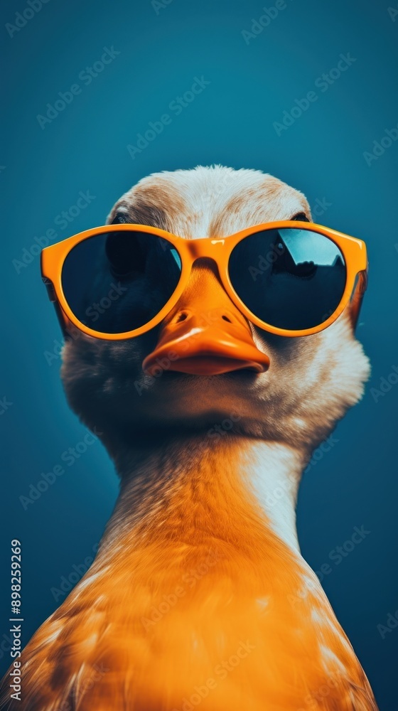 Sticker Duck sunglasses animal bird.