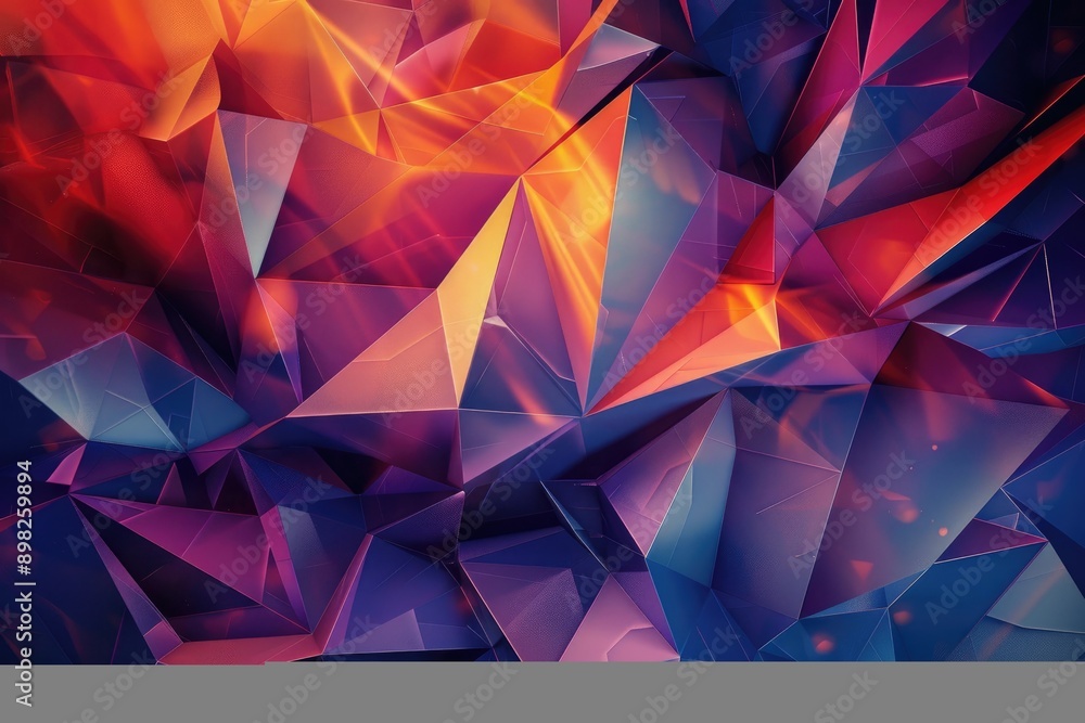 Poster radiant polygon structure, abstract backdrop featuring colorful diamonds in a vibrant pattern, ai ge
