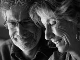 A classic black and white photo of a couple, suitable for various nostalgic or vintage-themed projects