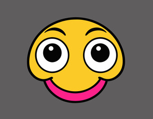 Happy Emoticon Icon on Transparent Background stock illustration